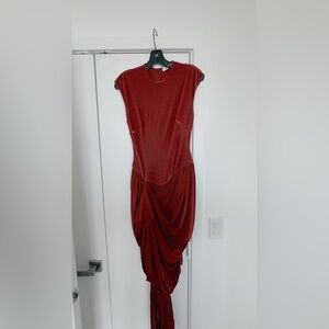 Zimmermann Asymmetrical Burgundy Dress